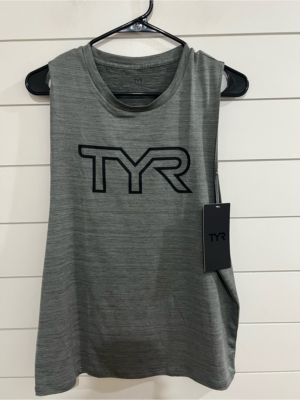 TYR Heather Grey Muscle Tank Top